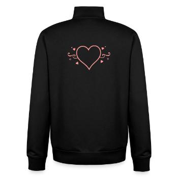 Valentines Pink Heart, Valentine's Day - Unisex Organic Zip Sweatshirt by Stanley/Stella - black - Back - AI Model Male 185 light (185cm)