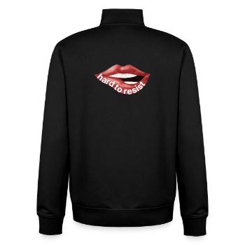 Hard to Resist – Rote Lippen Illustration - Unisex Organic Zip Sweatshirt von Stanley/Stella - Schwarz - Hinten - AI Model Male 185 light (185cm)
