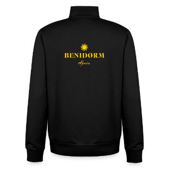 Logo rétro Benidorm Sun - Sweat zippé unisexe en coton bio Stanley/Stella - noir - Dos - AI Model Male 185 light (185cm)