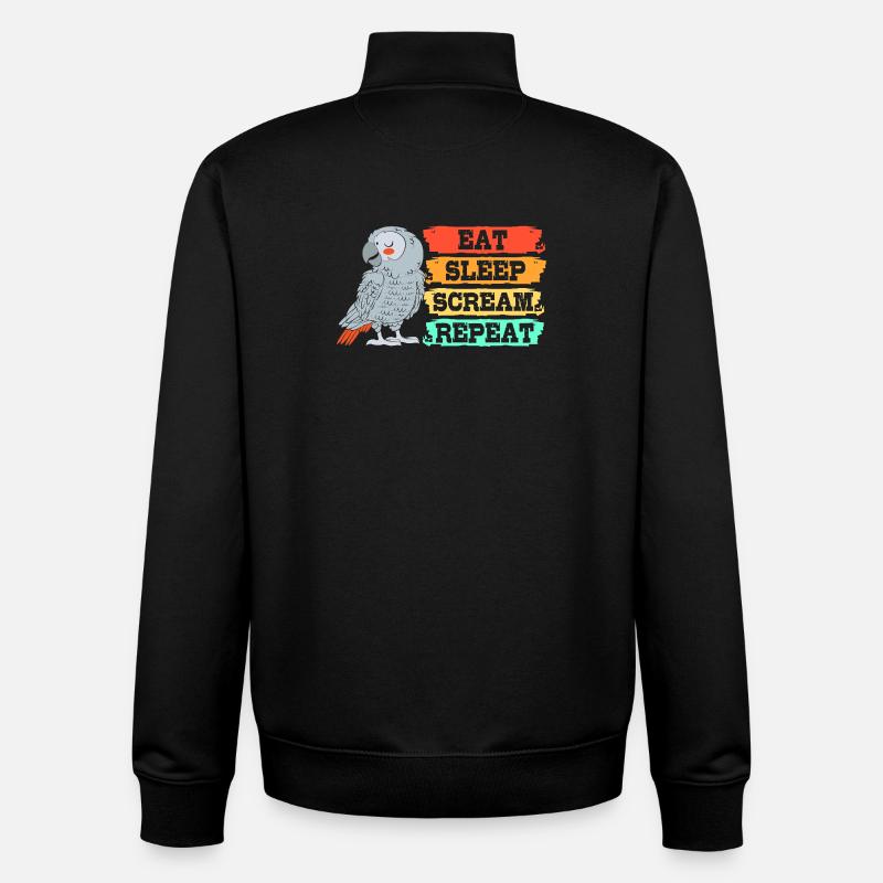 Papagei Grau - Unisex Organic Zip Sweatshirt von Stanley/Stella - Schwarz