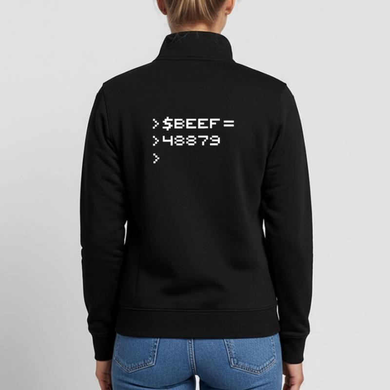 BEEF 8-Bit Code Nerd Pixel Terminal Retro Unisex Organic Zip Sweatshirt by Stanley/Stella