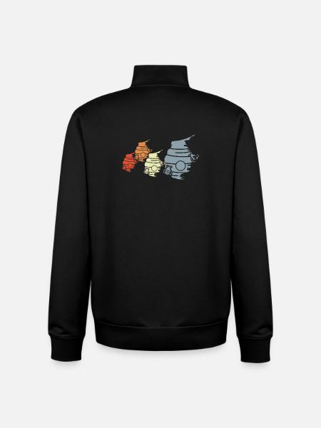 Vintage Beehive Drawing - Unisex Organic Zip Sweatshirt by Stanley/Stella - black
