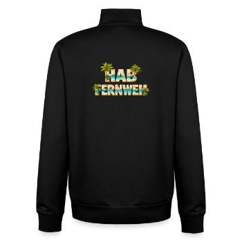 Hab Fernweh – Strand, Insel und Palmen - Unisex Organic Zip Sweatshirt von Stanley/Stella - Schwarz - Hinten - AI Model Male 185 light (185cm)
