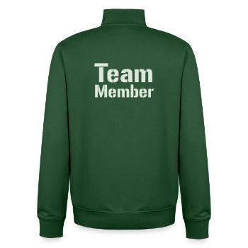 Teammitglied Typo Kollektion - Unisex Organic Zip Sweatshirt von Stanley/Stella - Flaschengrün - Hinten - AI Model Male 185 dark (185cm)