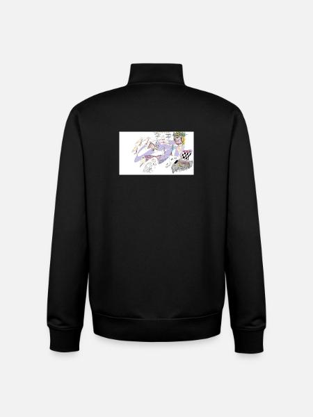 Rêvasser aux oiseaux - Sweat zippé unisexe en coton bio Stanley/Stella - noir