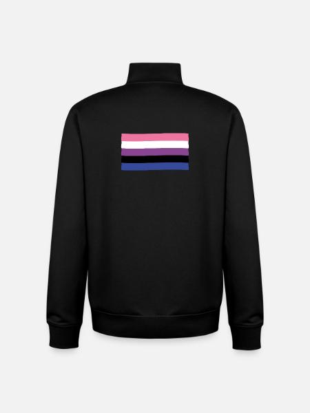 Genderfluid Pride Flag - Unisex Organic Zip Sweatshirt by Stanley/Stella - black