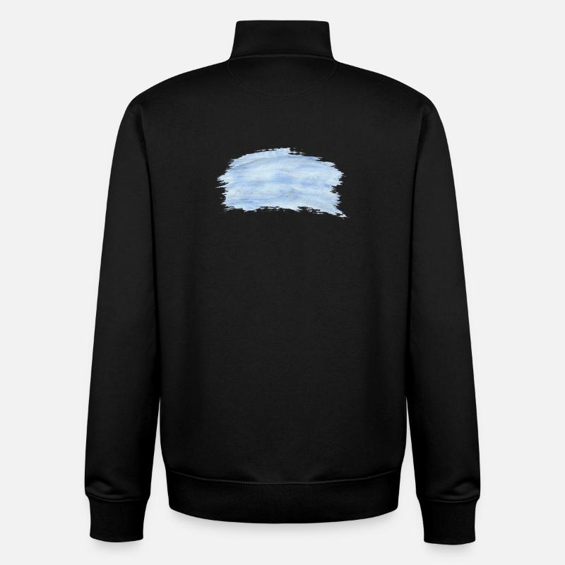 Fond bleu noir - Sweat zippé unisexe en coton bio Stanley/Stella - noir