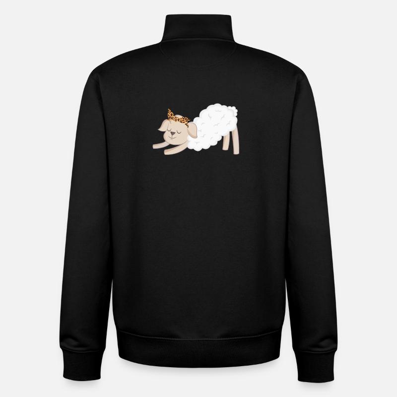 Moutons - Sweat zippé unisexe en coton bio Stanley/Stella - noir