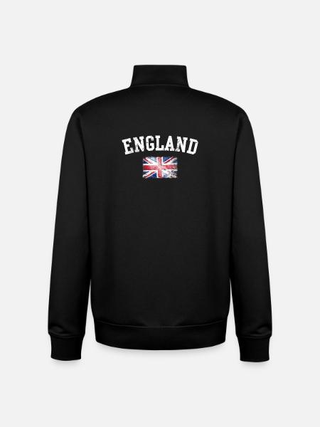 England Icon — Distressed UK Flag - Unisex Organic Zip Sweatshirt by Stanley/Stella - black