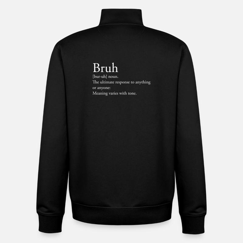 Définition de Bruh - Sweat zippé unisexe en coton bio Stanley/Stella - noir