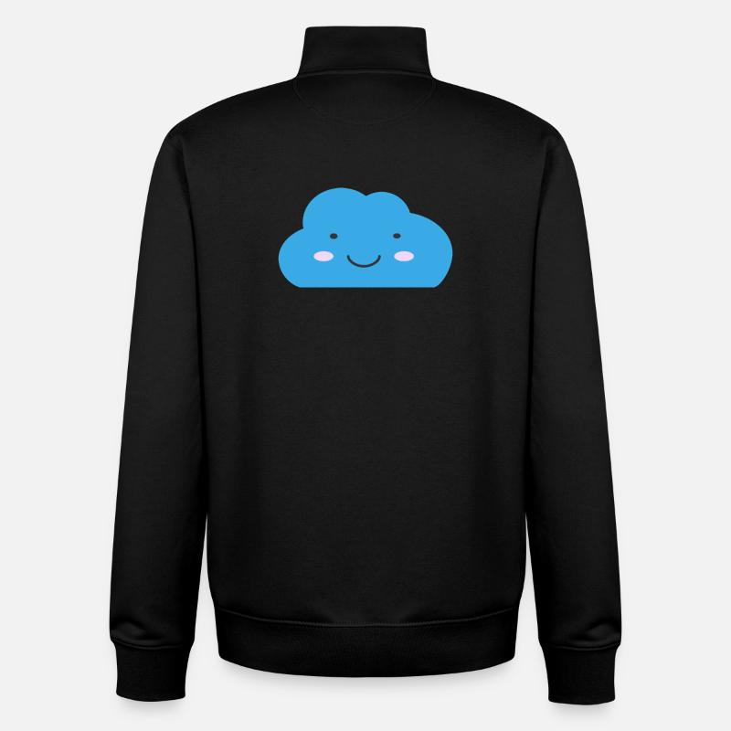 Nuage Kawaii - Sweat zippé unisexe en coton bio Stanley/Stella - noir