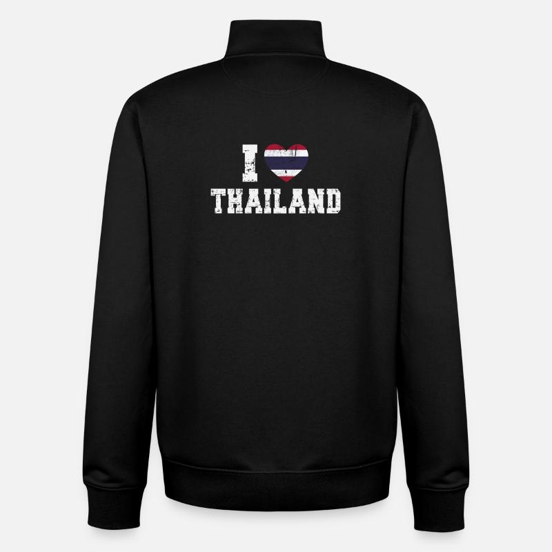Thaïlande - Sweat zippé unisexe en coton bio Stanley/Stella - noir