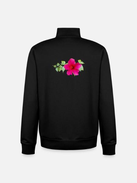 Chinese Hibiscus – Exotic Flowers - Unisex Organic Zip Sweatshirt by Stanley/Stella - black