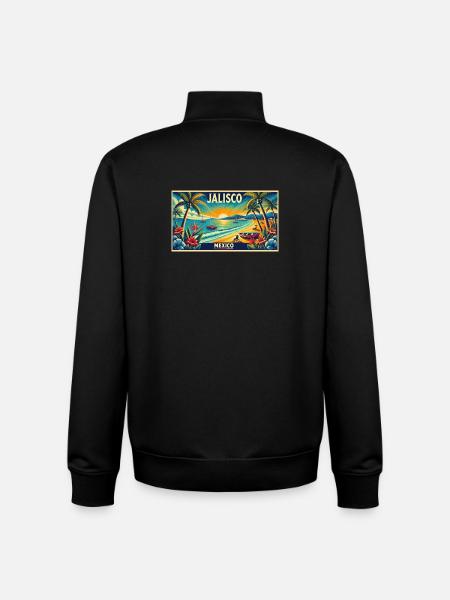 Jalisco Mexico beach palm design - Unisex Organic Zip Sweatshirt by Stanley/Stella - black