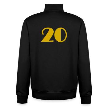 20. 20 YEARS. 20th ANNIVERSARY. 20 YEARS ANNIVERSARY. - Unisex Organic Zip Sweatshirt by Stanley/Stella - black - Back - AI Model Male 185 light (185cm)