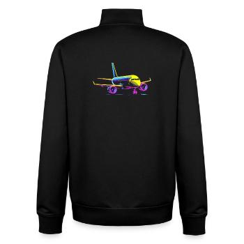 Flugzeug Cartoon Stil - Unisex Organic Zip Sweatshirt von Stanley/Stella - Schwarz - Hinten - AI Model Male 185 light (185cm)