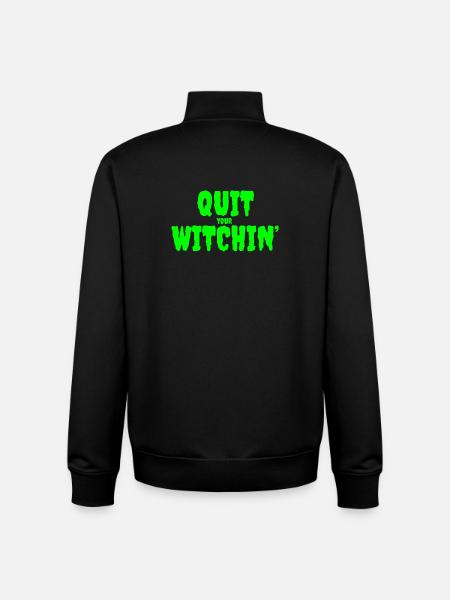 Spooky Green Witching Quit Design - Unisex Organic Zip Sweatshirt by Stanley/Stella - black