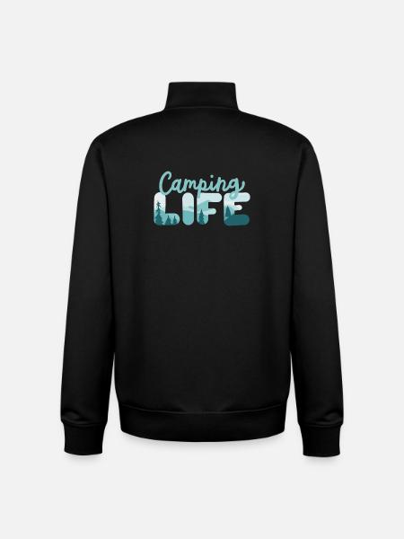 Camping Camper - Unisex Organic Zip Sweatshirt von Stanley/Stella - Schwarz