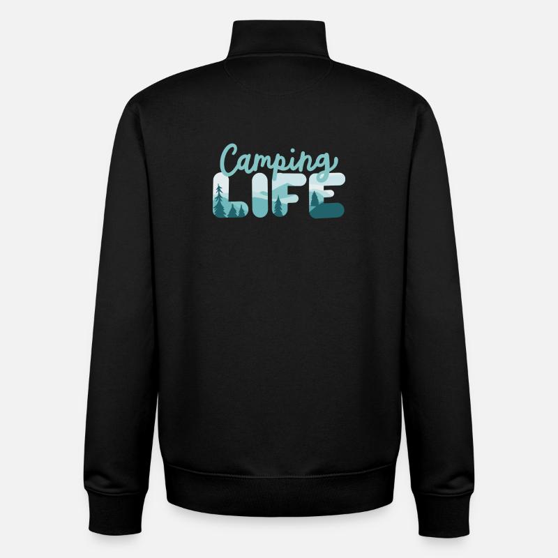Camping Camper - Unisex Organic Zip Sweatshirt von Stanley/Stella - Schwarz