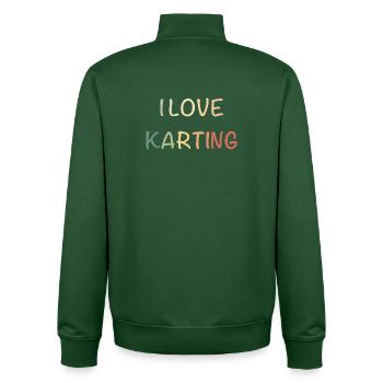 KartingLiebe Pastel Racing - Sweat zippé unisexe en coton bio Stanley/Stella - vert bouteille - Dos - AI Model Male 185 dark (185cm)