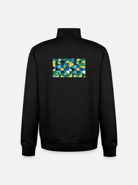 Geometrische Farbexplosion - Unisex Organic Zip Sweatshirt von Stanley/Stella - Schwarz