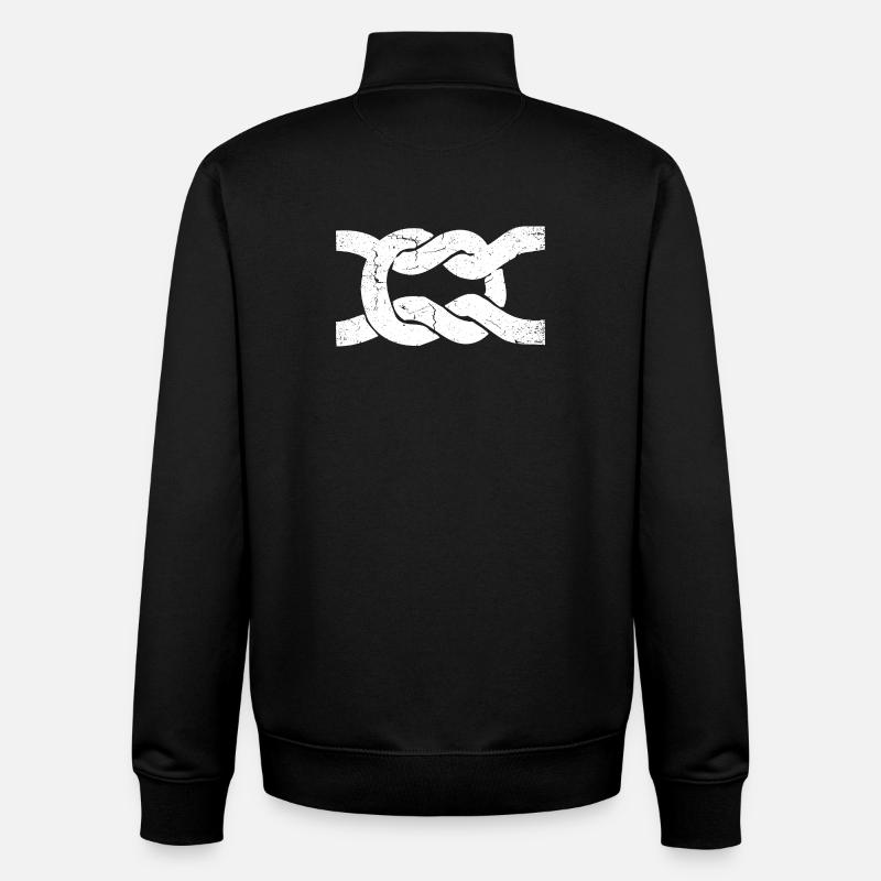 Sailor's knot | node | Node - Unisex Organic Zip Sweatshirt by Stanley/Stella - black