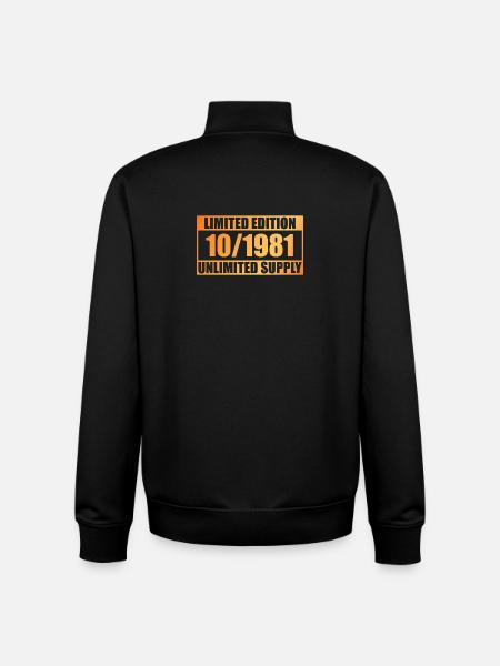 44th Birthday Limited Edition - ꝏ Supply 10/1981 - Unisex Organic Zip Sweatshirt by Stanley/Stella - black