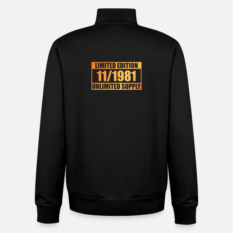 44e anniversaire Édition limitée - ꝏ Approvisionnement 11/1981 - Sweat zippé unisexe en coton bio Stanley/Stella - noir