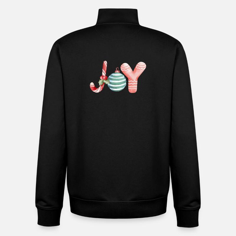 Joy Christmas Scripture Ornament - Unisex Organic Zip Sweatshirt by Stanley/Stella - black