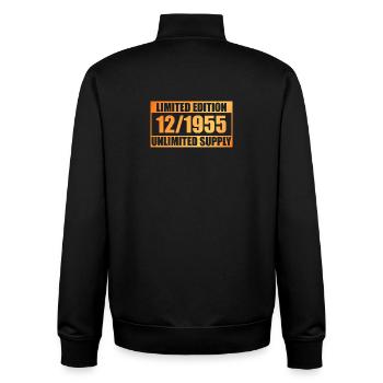 Édition Limitée 70ème Anniversaire - ꝏ Approvisionnement 12/1955 - Sweat zippé unisexe en coton bio Stanley/Stella - noir - Dos - AI Model Male 185 light (185cm)