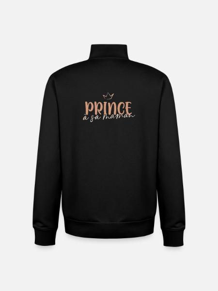 Prince à sa maman - Sweat zippé unisexe en coton bio Stanley/Stella - noir