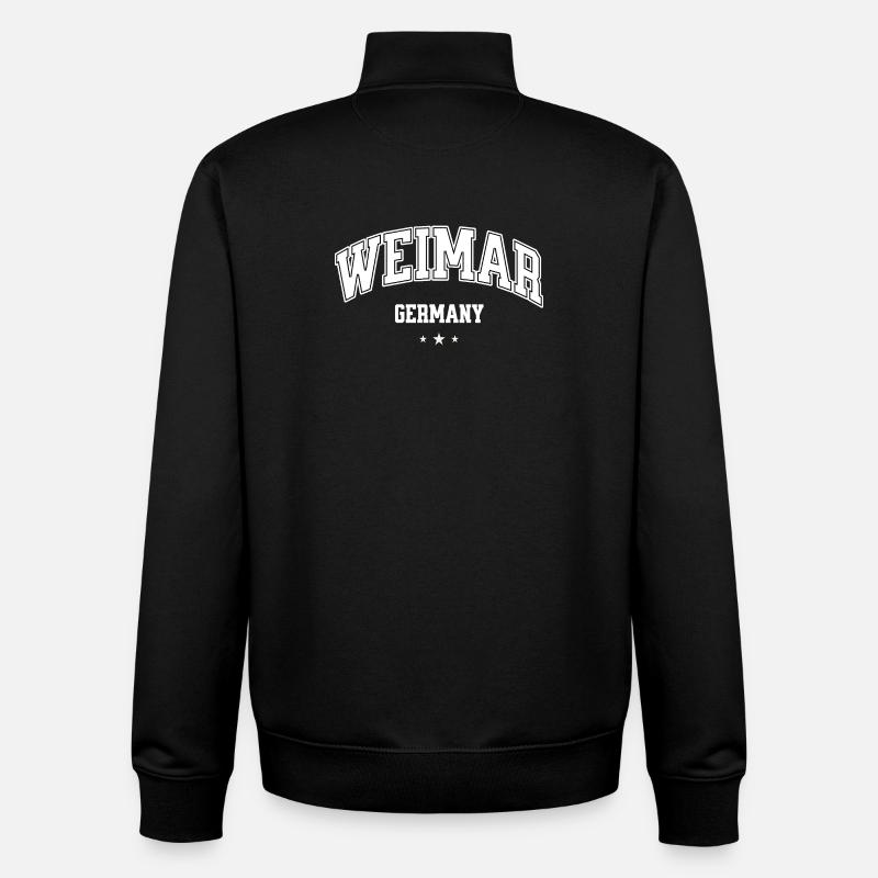 Weimar Germany – Retro College Design - Unisex Organic Zip Sweatshirt von Stanley/Stella - Schwarz
