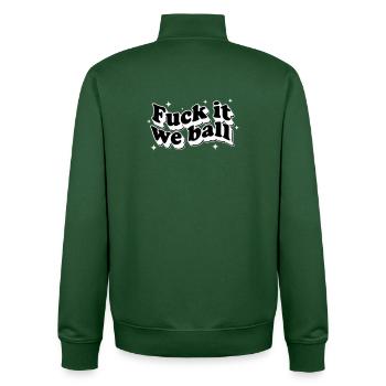 Fuck It We Ball - Retro Stars White - Sweat zippé unisexe en coton bio Stanley/Stella - vert bouteille - Dos - AI Model Male 185 dark (185cm)