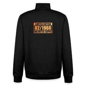 66e anniversaire Édition Limitée - ꝏ Approvisionnement 02/1960 - Sweat zippé unisexe en coton bio Stanley/Stella - noir - Dos - AI Model Male 185 light (185cm)