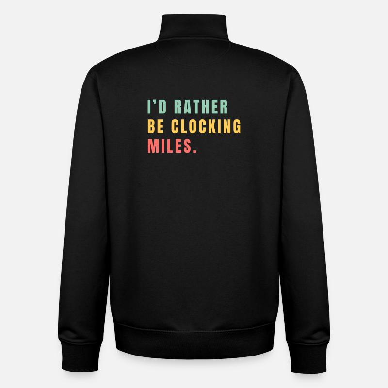 Je préférerais accumuler des kilomètres - Sweat zippé unisexe en coton bio Stanley/Stella - noir