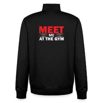 Meet me at the gym - Unisex Organic Zip Sweatshirt by Stanley/Stella - black - Back - AI Model Male 185 light (185cm)