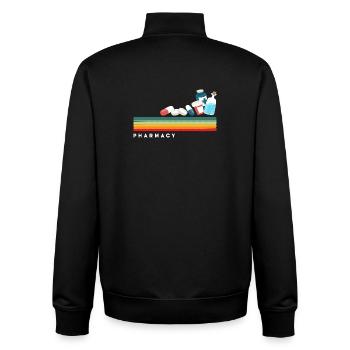 Retro pharmacist pharmacy technician - Unisex Organic Zip Sweatshirt by Stanley/Stella - black - Back - AI Model Male 185 light (185cm)