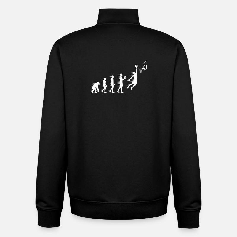 Evolution des Basketballsprungs - Unisex Organic Zip Sweatshirt von Stanley/Stella - Schwarz
