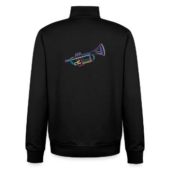 Bunte Trompete - Unisex Organic Zip Sweatshirt von Stanley/Stella - Schwarz - Hinten - AI Model Male 185 light (185cm)