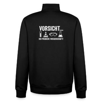 Chemie Humor Shirt für Wissenschaft Fans - Unisex Organic Zip Sweatshirt von Stanley/Stella - Schwarz - Hinten - AI Model Male 185 light (185cm)