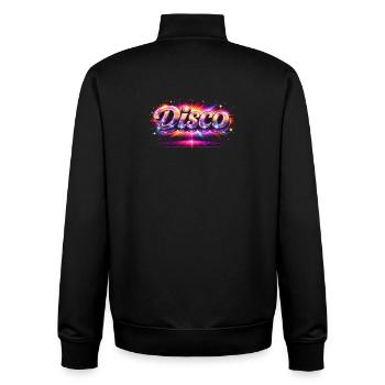 Disco Lettering Neon 80s Style - Unisex Organic Zip Sweatshirt by Stanley/Stella - black - Back - AI Model Male 185 light (185cm)