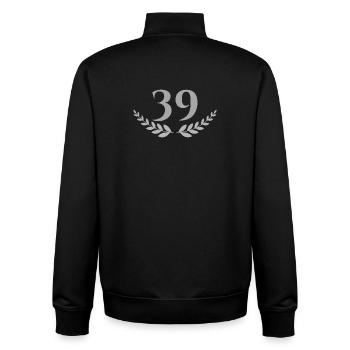 39 - Unisex Organic Zip Sweatshirt von Stanley/Stella - Schwarz - Hinten - AI Model Male 185 light (185cm)