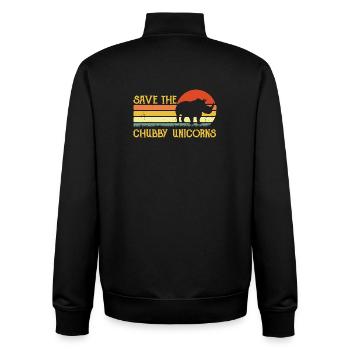 Save the Chubby Unicorns Retro Sunset - Unisex Organic Zip Sweatshirt by Stanley/Stella - black - Back - AI Model Male 185 light (185cm)