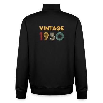 Vintage-Retrolinien von 1950 - Unisex Organic Zip Sweatshirt von Stanley/Stella - Schwarz - Hinten - AI Model Male 185 light (185cm)