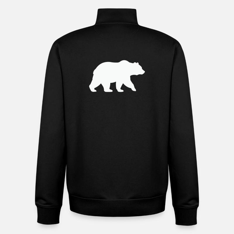 Bear - Sweat zippé unisexe en coton bio Stanley/Stella - noir