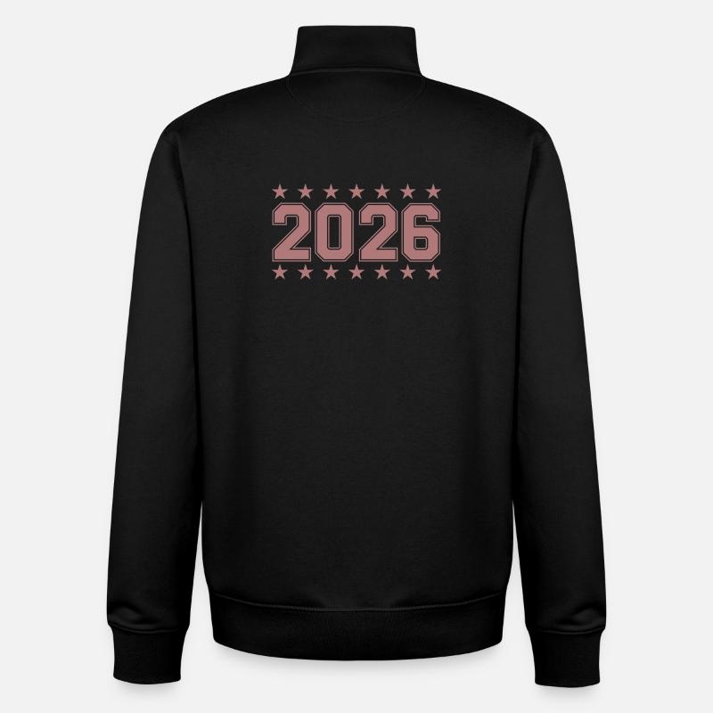 Year 2026 Retro Badge - Unisex Organic Zip Sweatshirt by Stanley/Stella - black