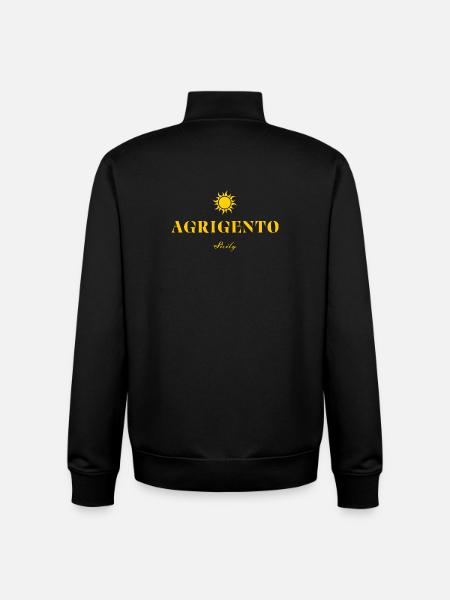 Agrigento Suncrest Sicily Logo - Sweat zippé unisexe en coton bio Stanley/Stella - noir