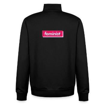féministe - Sweat zippé unisexe en coton bio Stanley/Stella - noir - Dos - AI Model Male 185 light (185cm)
