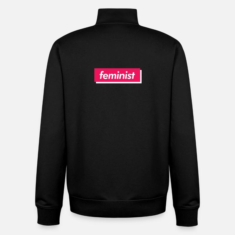 féministe - Sweat zippé unisexe en coton bio Stanley/Stella - noir