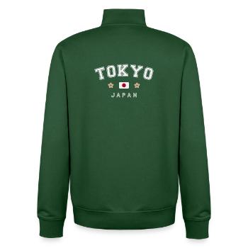 Tokyo Japon - Sweat zippé unisexe en coton bio Stanley/Stella - vert bouteille - Dos - AI Model Male 185 dark (185cm)